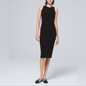 White House Black Market halter midi dress with cross tie back size Sm